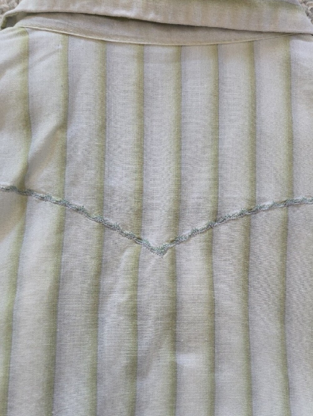 VTG Striped Snap-Up Western Shirt in Green and White - Picture 9 of 9